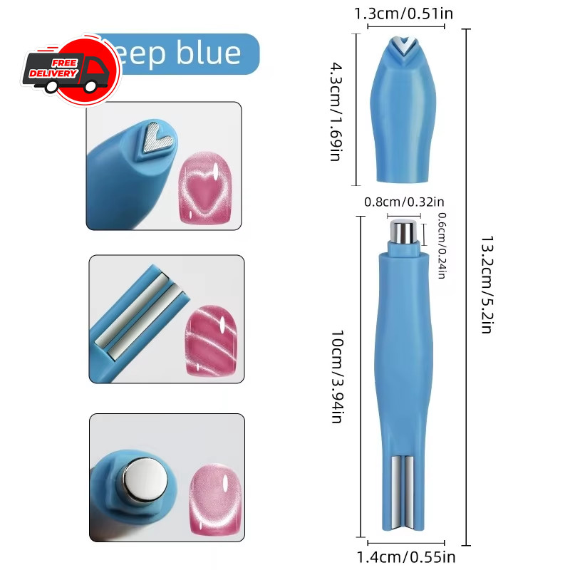 3-in-1 Cat Eye Nail Magnet Stick Love Heart Snake Pattern French Gel Polish Tool