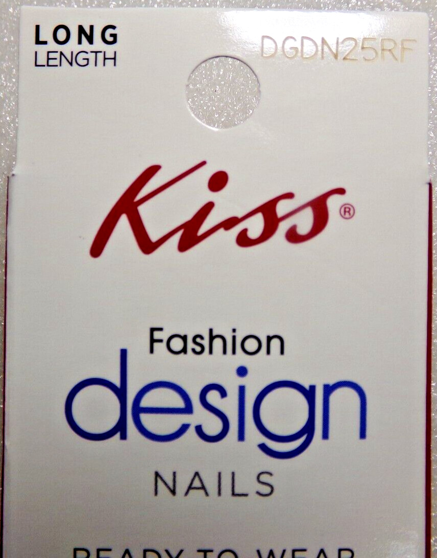 KISS NAILS GLUE ON LONG- Shiny Shades of Blue, Coffin