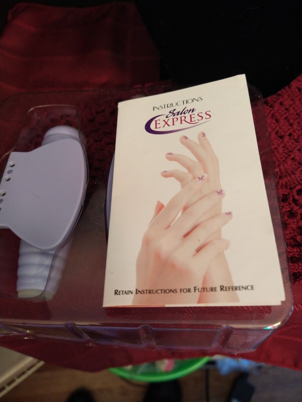 Vintage Salon Nails Express Finger Nail Stamp Design Kit 2 Set