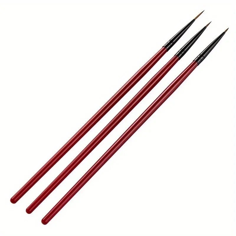 3Pcs Liner Brush Fine Nail Art Set Painting Pen Drawing Line Striping Fine Thin