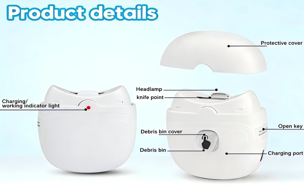 Electric Nail Clipper & Nail File: Automatic Trimmer with LED Light,