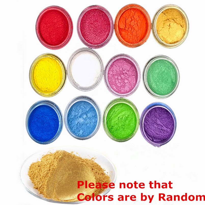 12x METALLIC METAL PEARL POWDER PIGMENT NAIL ART PAINT MICA SHIMMER HOT