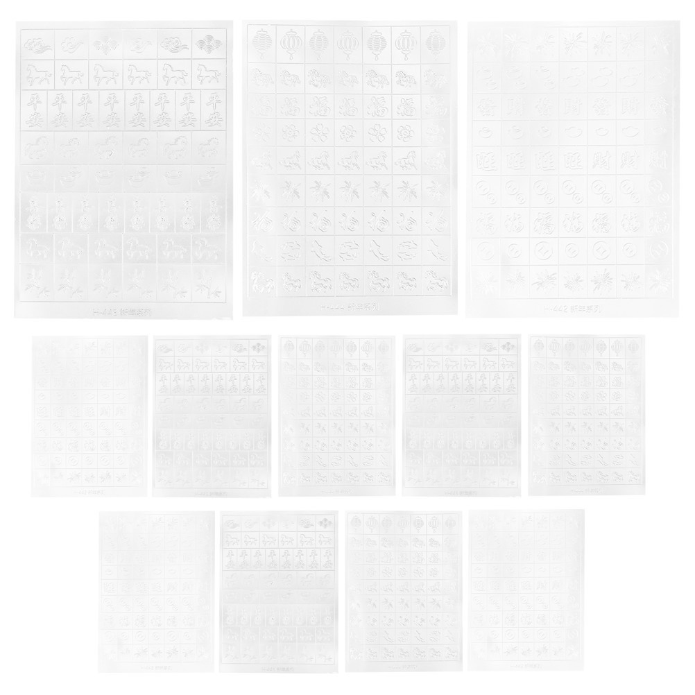 12 Pcs Nail Art Cutout Stickers Fingernail Decals Hollow Manicure