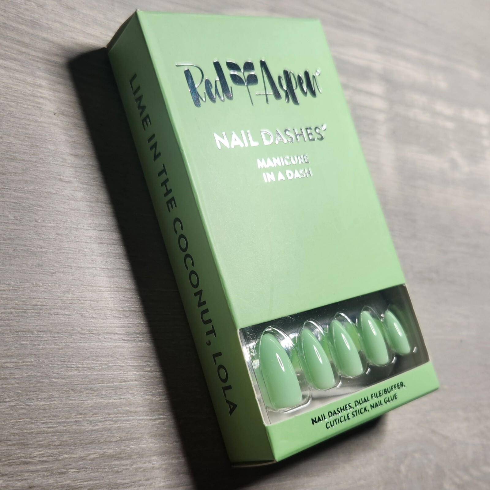 Press On Nails Lime in the Coconut Lola Summer Vacation Tropical Dash Red Aspen