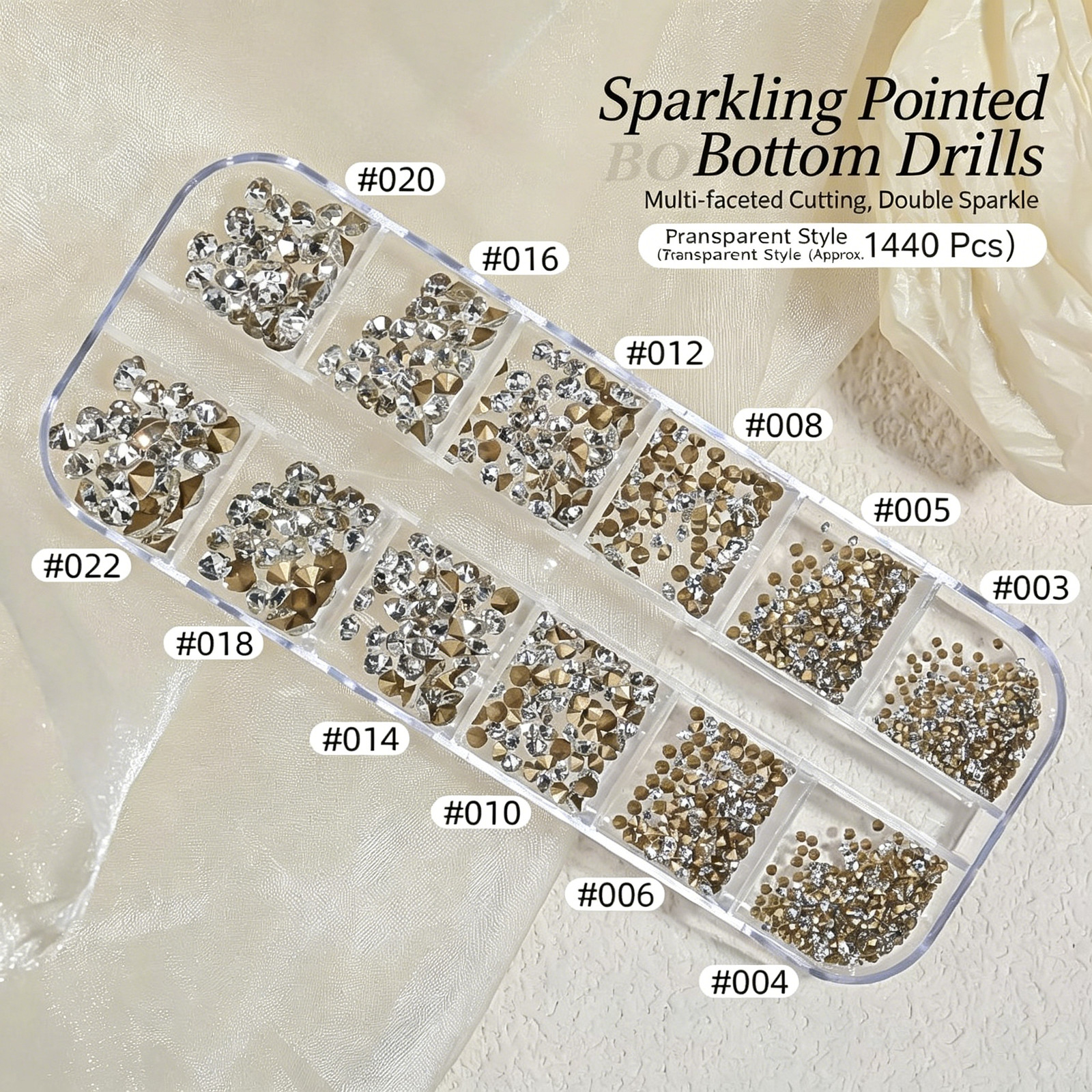 Nail Art Rhinestones Internet Celebrity Hot Sale Pointed Bottom Rhinestones Tran