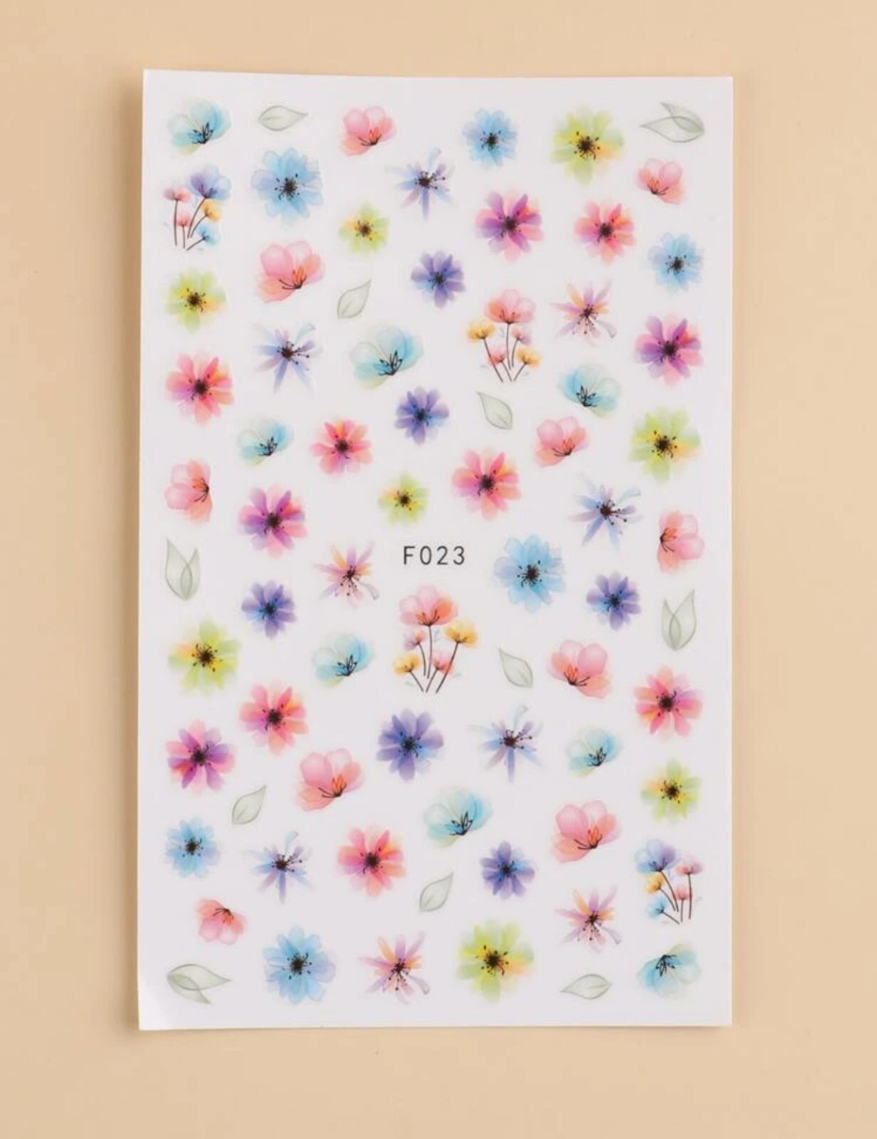 Nail Art Stickers Summer Flowers Spring Floral Decals Pastel Petal DIY Nails