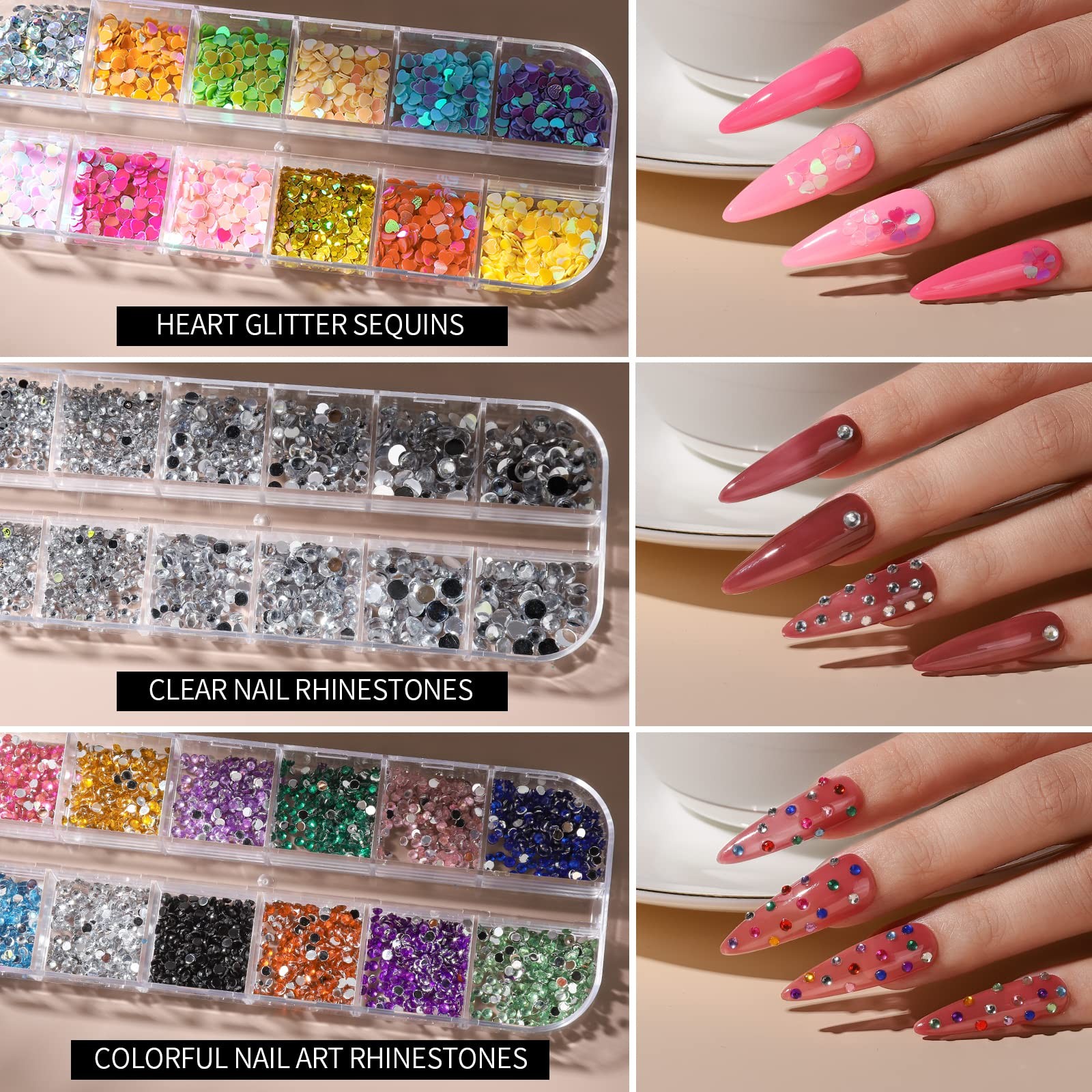 FANDAMEI Nail Art Kit, Brushes Set, Design 38 Piece A-Pink