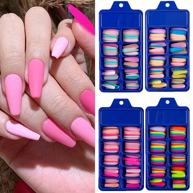 240/100X Long/Short Ballerina False NailTips Acrylic Coffin Full Cover FakeNail