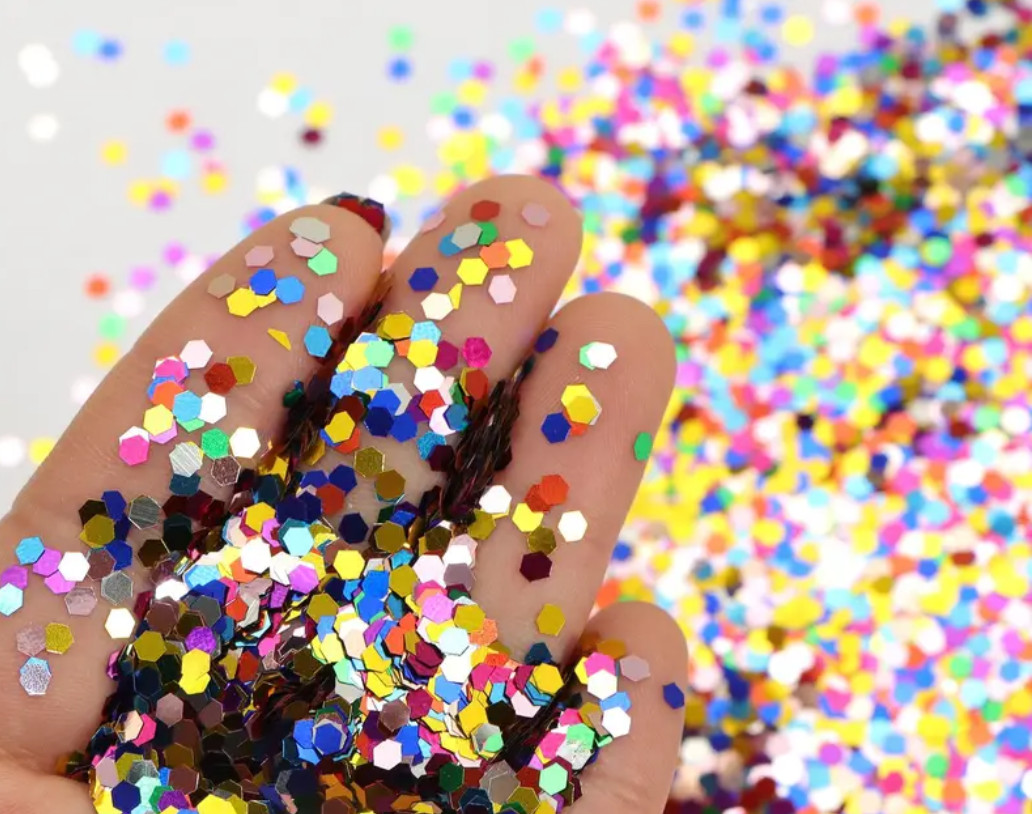 10g Hexagon Sequin Pack Mixed Colors PVC Flakes for DIY Crafts Nail Art 3mm