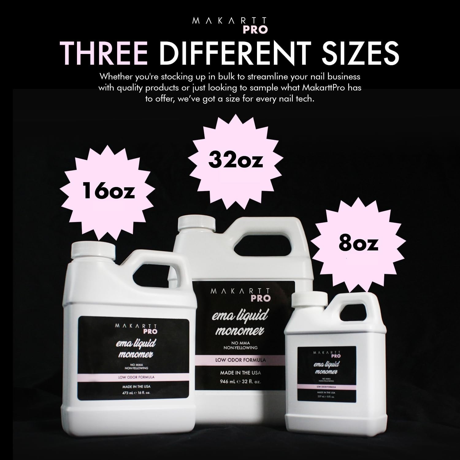 Low Odor MMA Free Monomer – Non-Yellowing Professional Acrylic Nail Supply 8 fl
