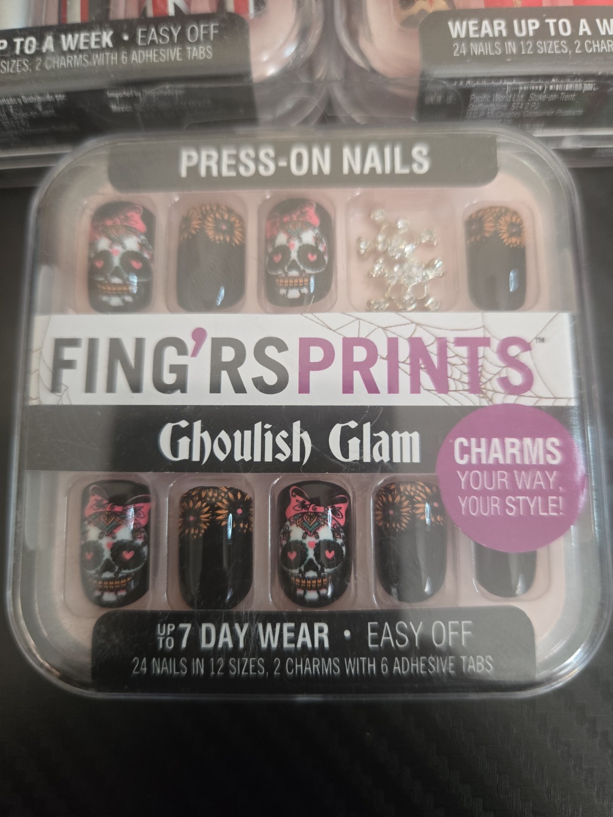FING’RS PRE-GLUED Press OnNAILS, Ghoulish Glam, 3-Pack. (24 COUNT Per-PACK) (G4)