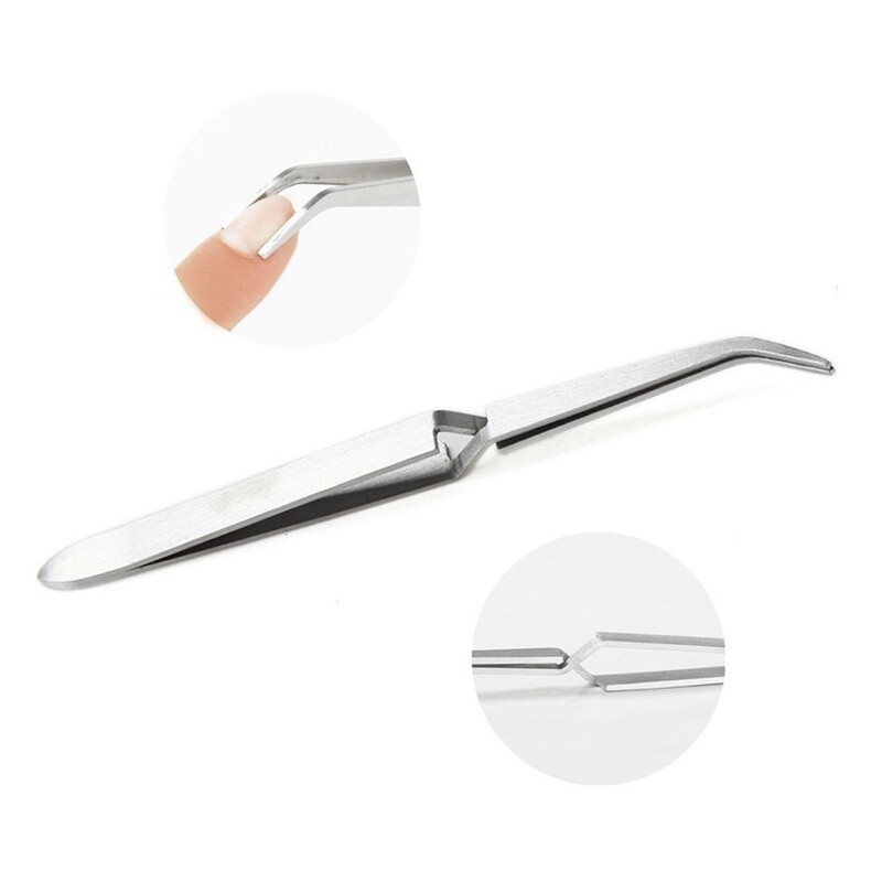 Nail Art Tweezers Stainless Steel Rhinestone Picking Tools Manicure Clip New