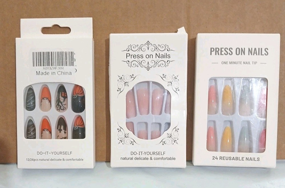 Lot Of 3 Packs – False Nails Beautiful Nail Do it Yourself 24 Pcs Each