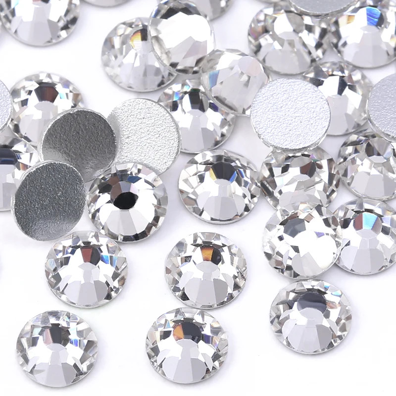 2025 Top quality SS3-SS50 Clear Crystal White 3D Nail Art Decoration rhinestones