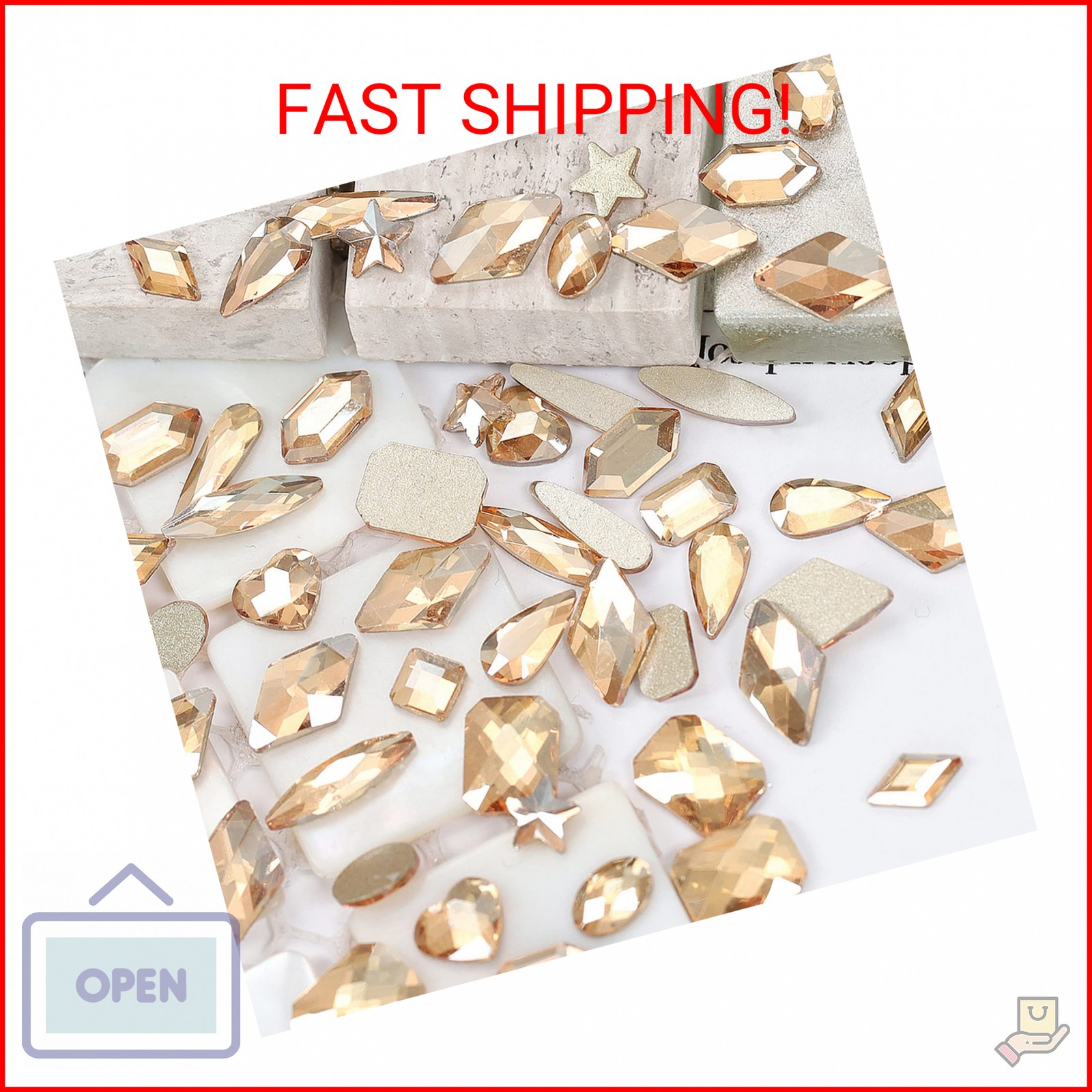 2120 Pcs Champagne Gold Crystal Nail Rhinestones Round Beads Flatback Glass Gems