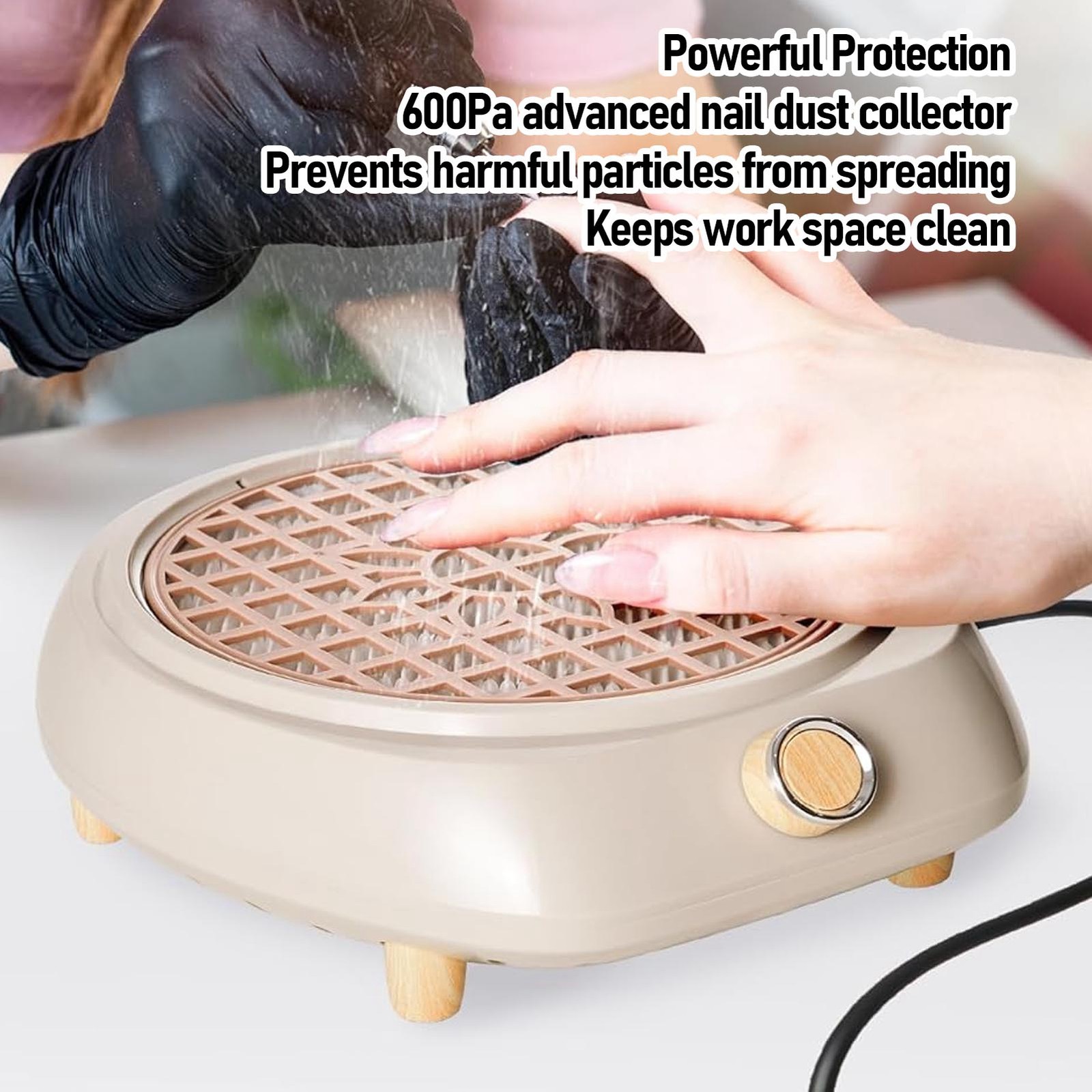 Nail Dust Collector 5000 RPM Quiet Nail Vacuum Duster Suction Collector With 1