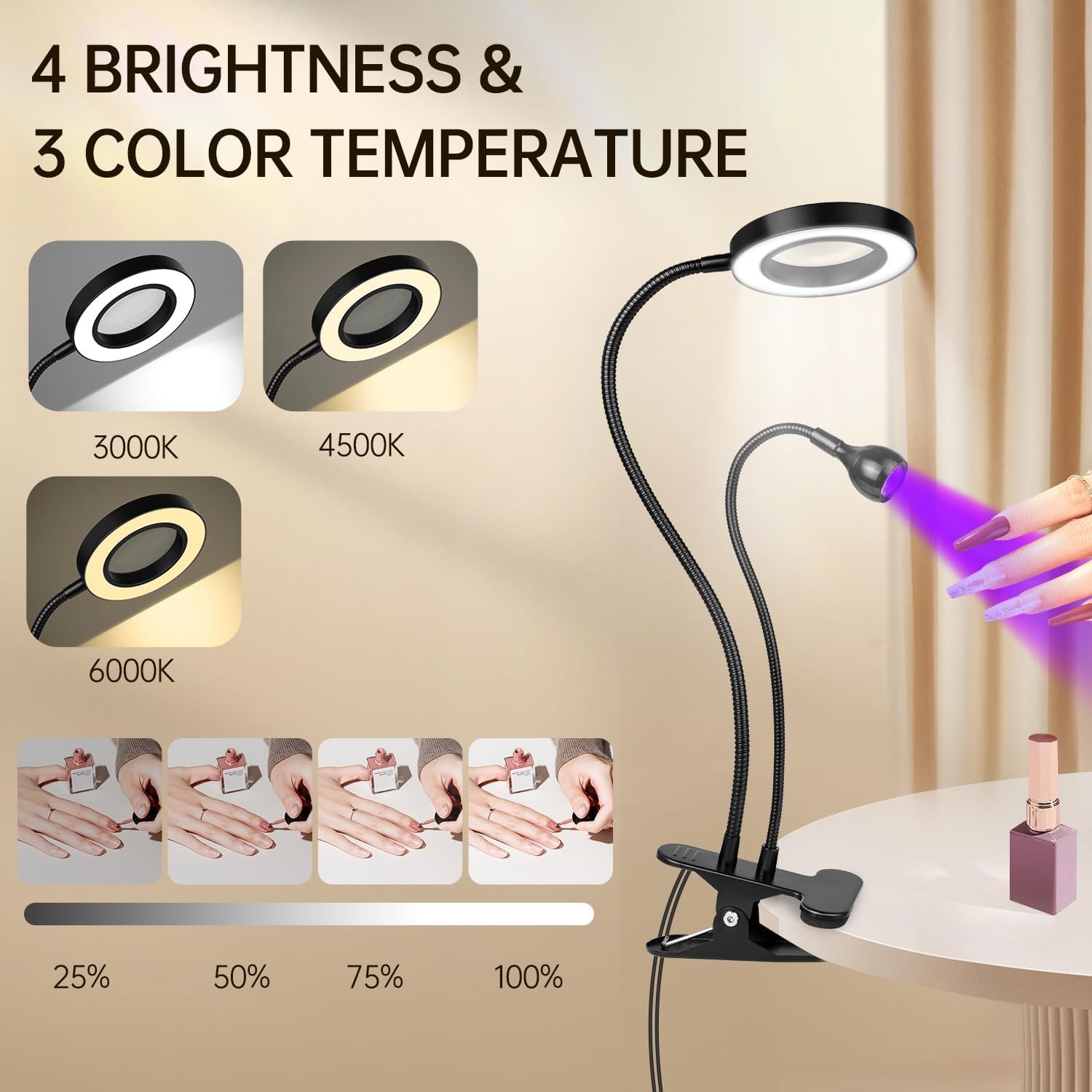 LED UV Nail Lp: Double-Headed Goosene UV Lp for l Nails,