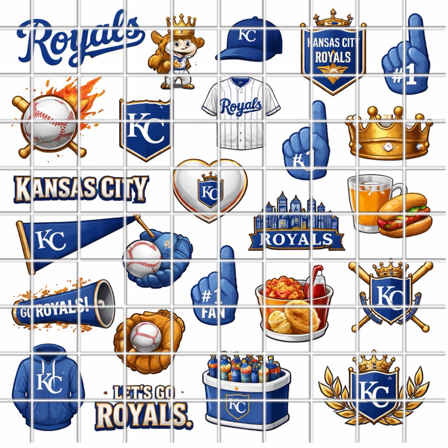 Kansas City Royal’s Waterslide Finger Nail Decals Set Of 50 Ins Bonus Inc.
