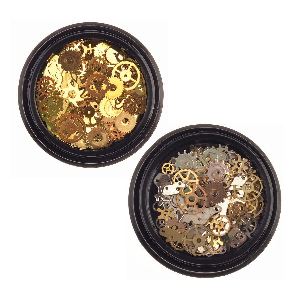 2 Boxes Gear Nail Stickers Metal 3D Steam Punk Nail Sequins Decal Clock Wheel…