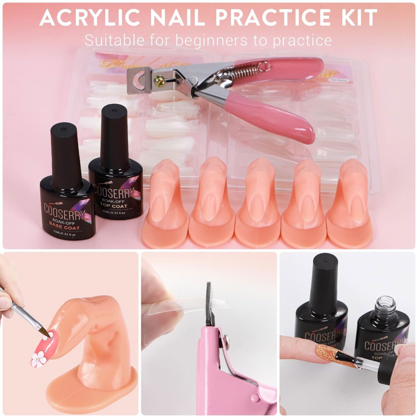 Paquete De Uñas Acrilicas Kit Profesional De Esmalte Para Pinceles Set Rutilar