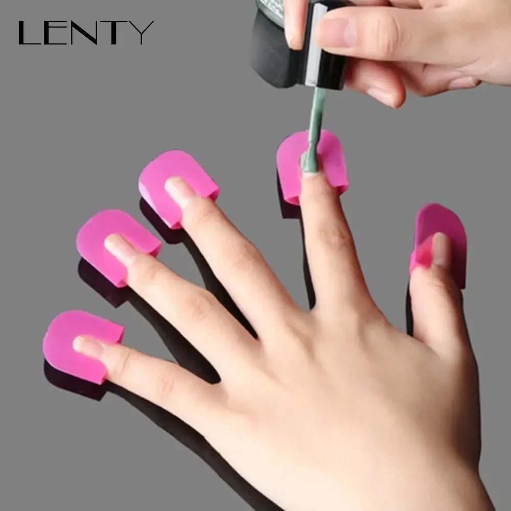 26pcs Nail Polish Protector Guards French Manicure Spill Proof Finger Covers