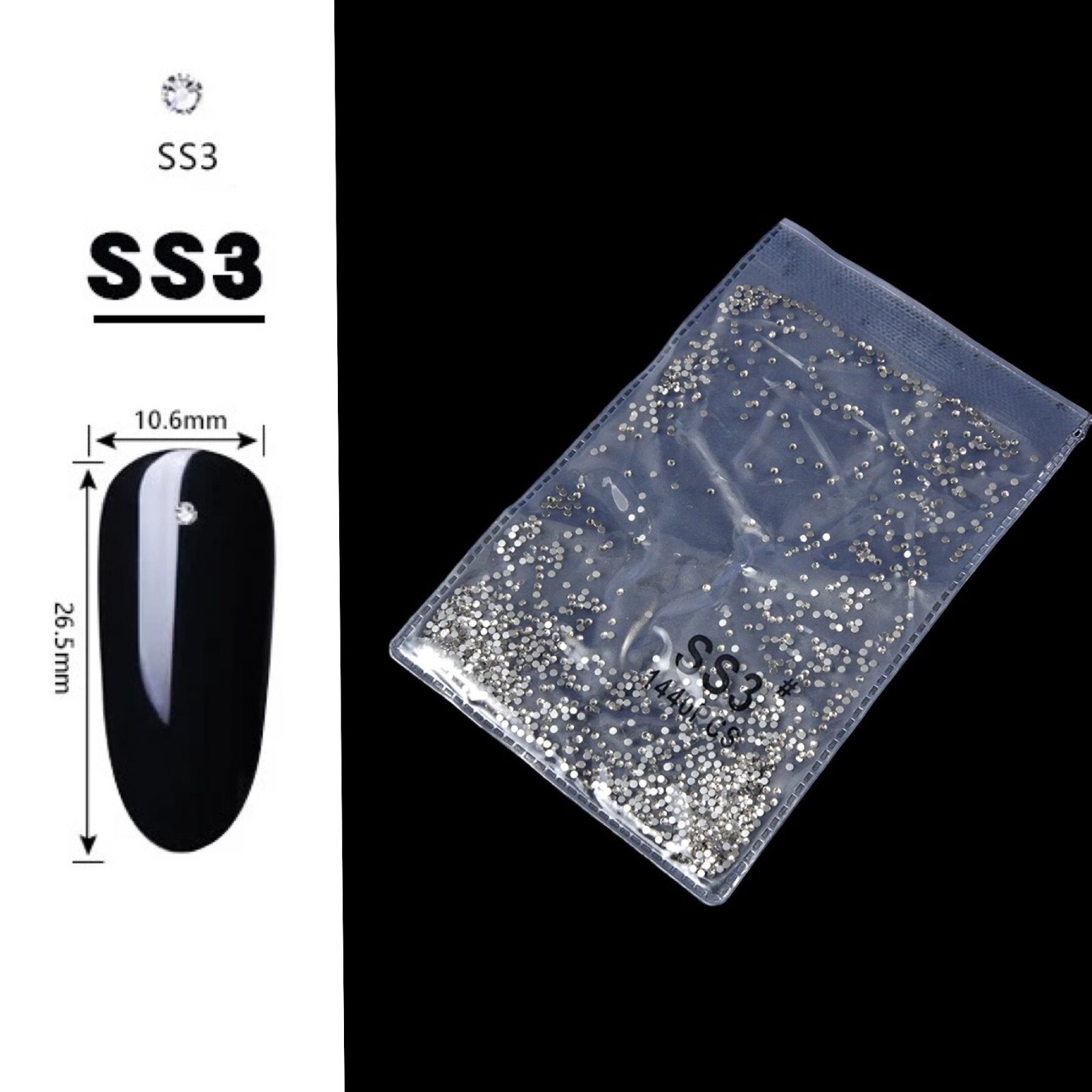 Nail Mini Crystal Rhinestones Clear Flat Back Hotfix Stones DIY Decoration 1mm