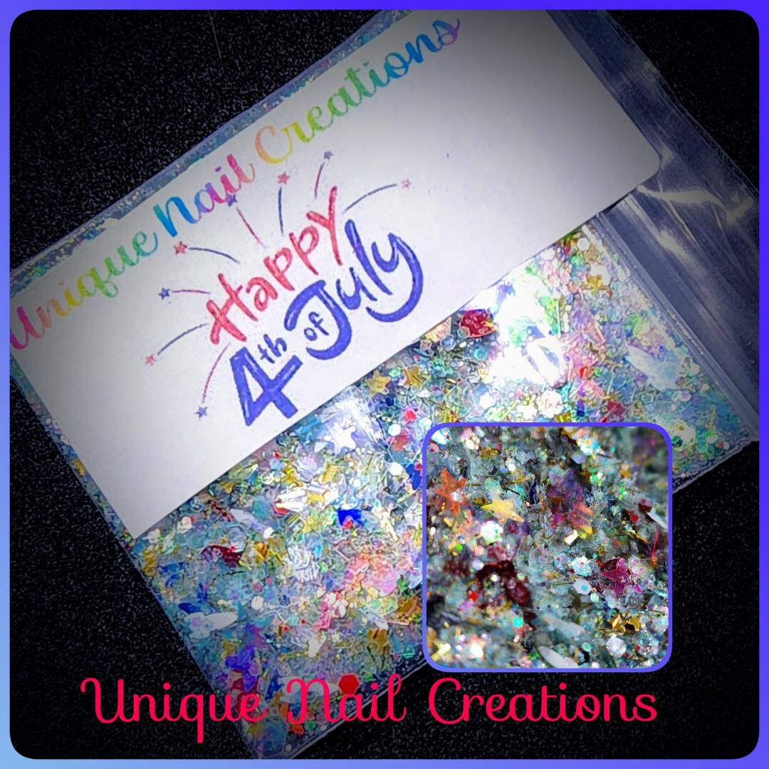Limited Edition Glitter Mix~HAPPY 4TH~Nail Art/Body Glitter/festival/Slime