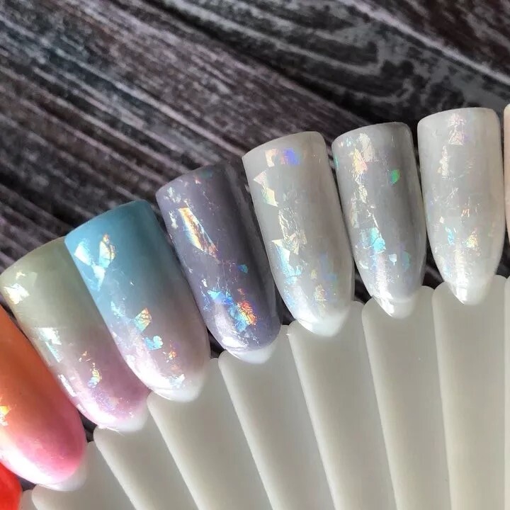 20x4cm Transfer Foil Holographic Clear Nail Art Glitter Stickers 3D Nails UK