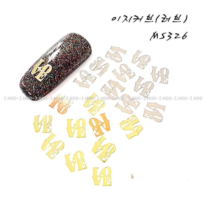 Easy Curve Love Metal Nail Charms MS-326 Thin Flexible Nail Art 100pcs