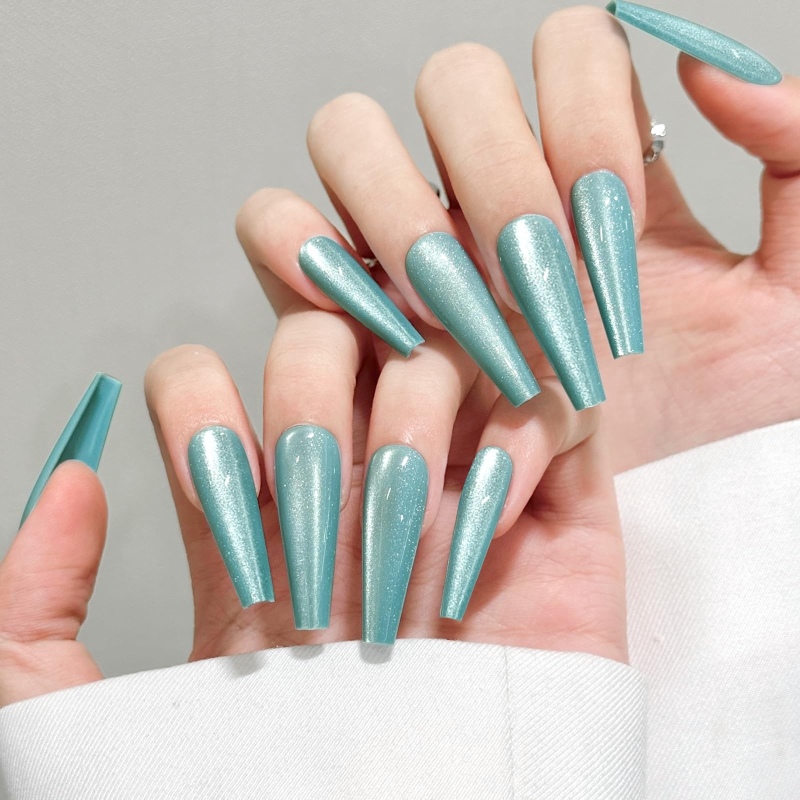 SKYCLOUD Sky Blue coffin press on nails 24pc