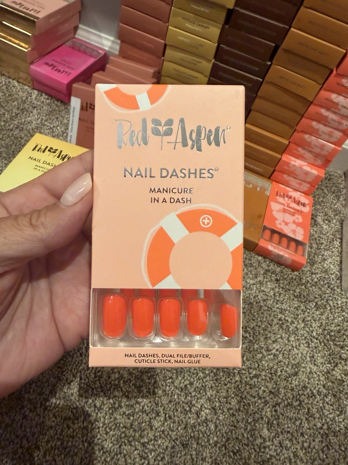 Red Aspen Nail Dashes