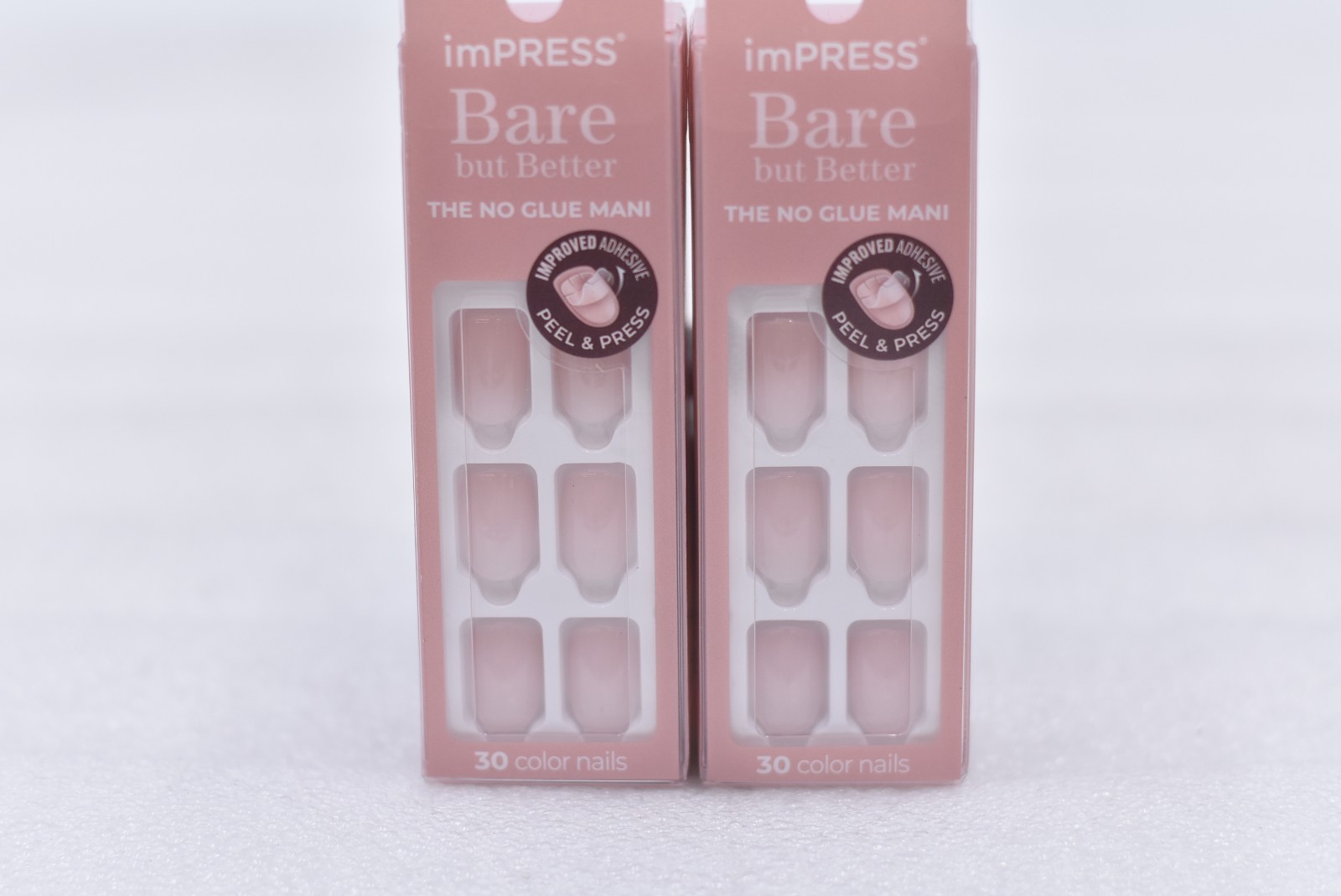 Lot of 2 Kiss Impress Bare but Better IMCB01 Short False Nails – 30 Nails