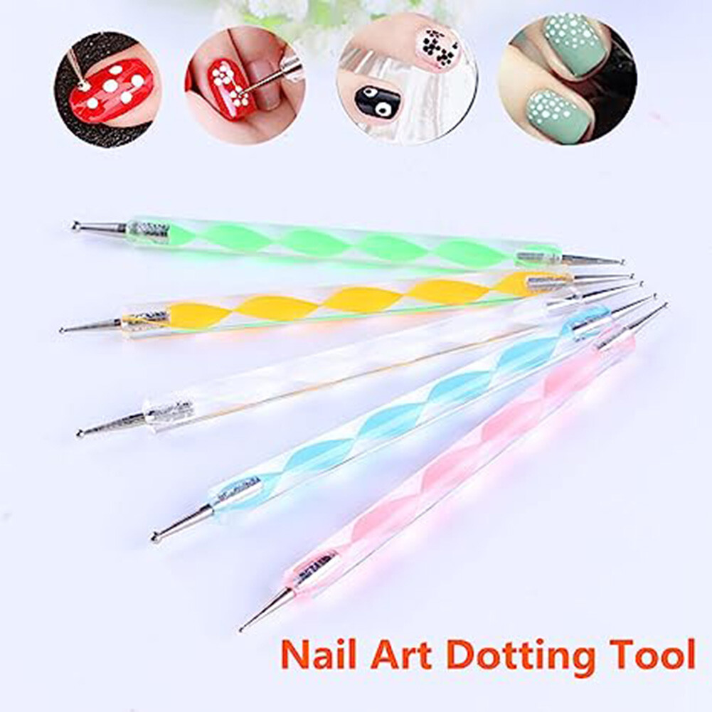 5PCS Dotting Pens Nail Art Design Tools Manicure Kit Ball End Dot Art Tools USA