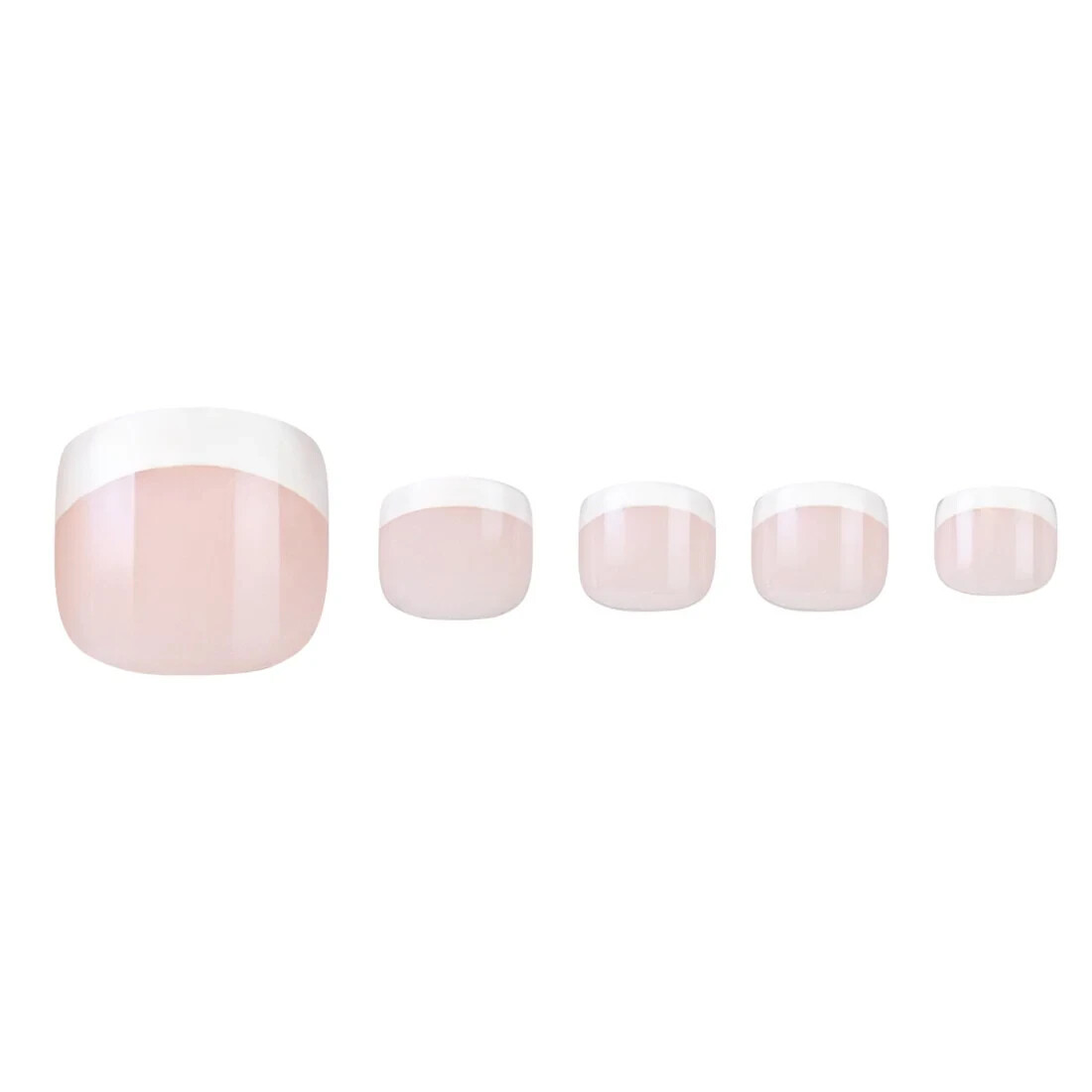 Red Aspen PRESS On Nails Dashes Classic French, Tinley~ PEDICURE FRENCH PEDI