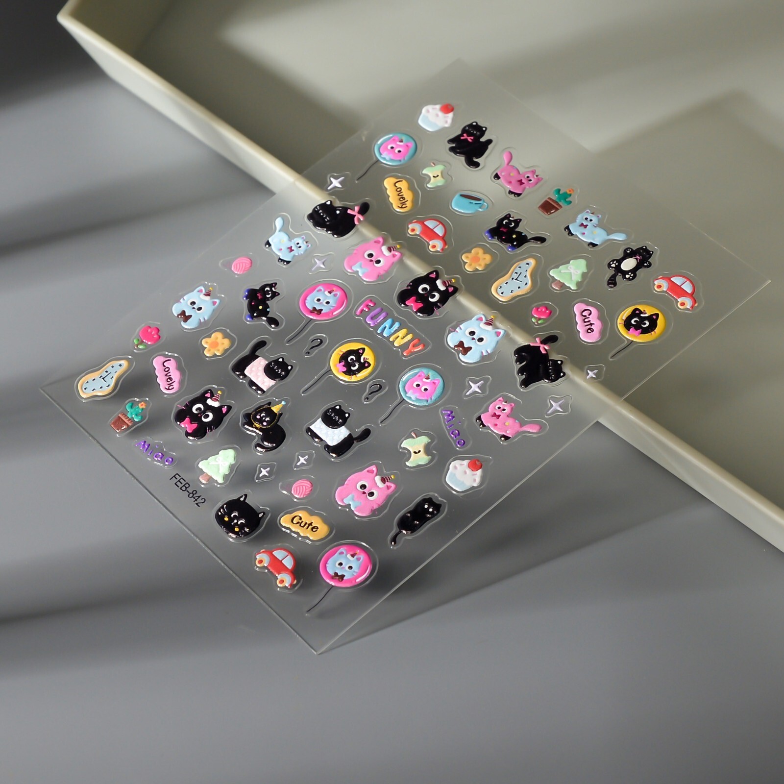 Dog Cat Animal Kitty Print Nail Stickers Decals Decoration Waterproof DIY NH27