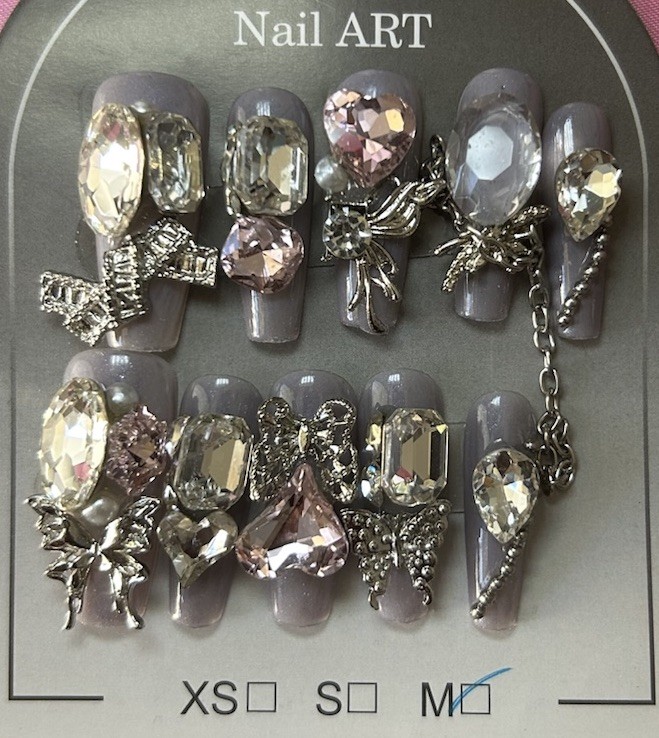 Acrylic Press-On Bling Nails