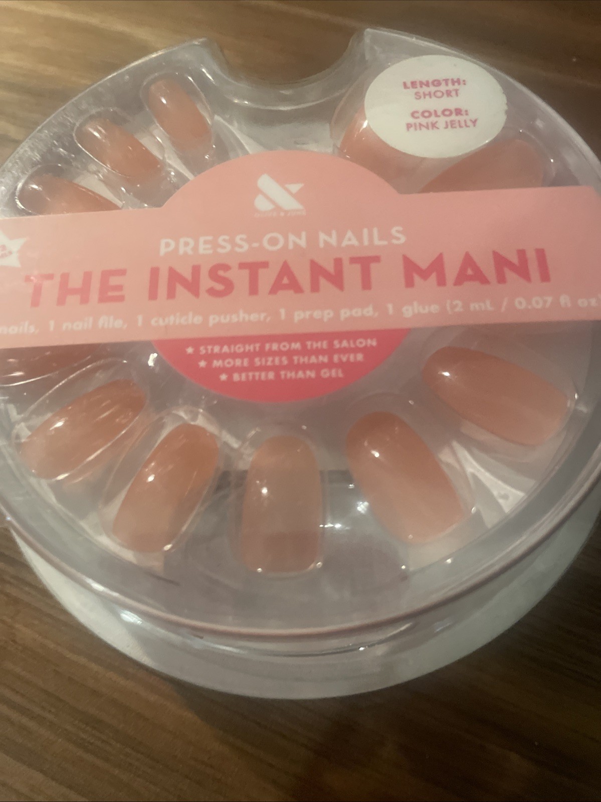 Olive & June Instant Mani Press-On Nails Short, 42 Nails w Glue