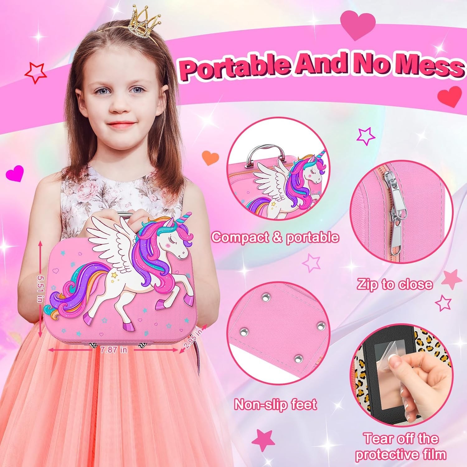 Kids Nail Polish Set for Girls Toys, Washable Quick-Dry Toddler Nail Art Kit …