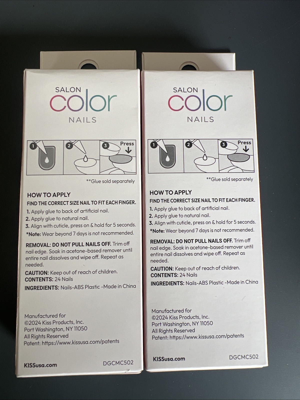 2~Kiss Salon Color Med Length Glue On Nails~24 Nails Per Box~Ice Cream Truck~NEW