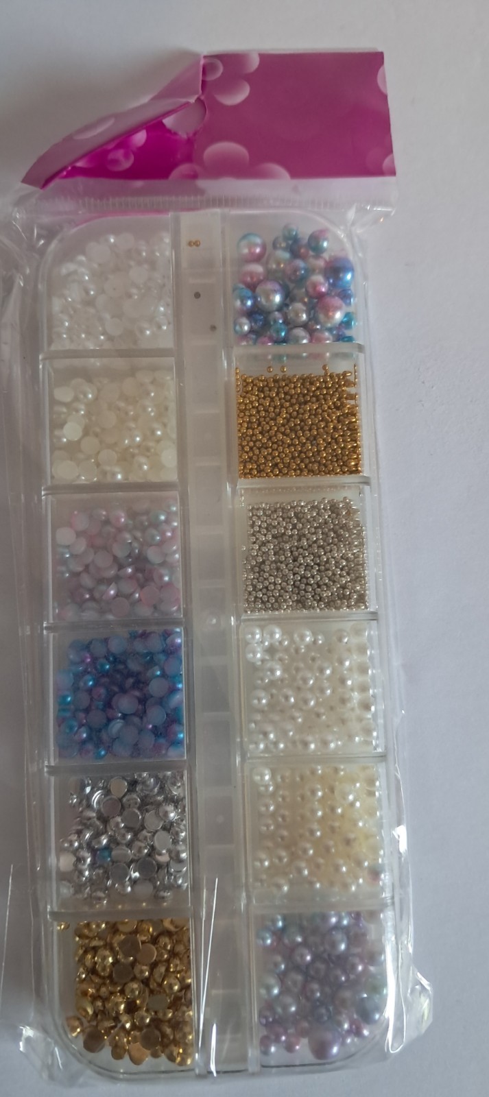 4 Box Set 48 Nail Gems Holographic, Silver , Gold 3D Mosaic Nail Art Kit *NEW*