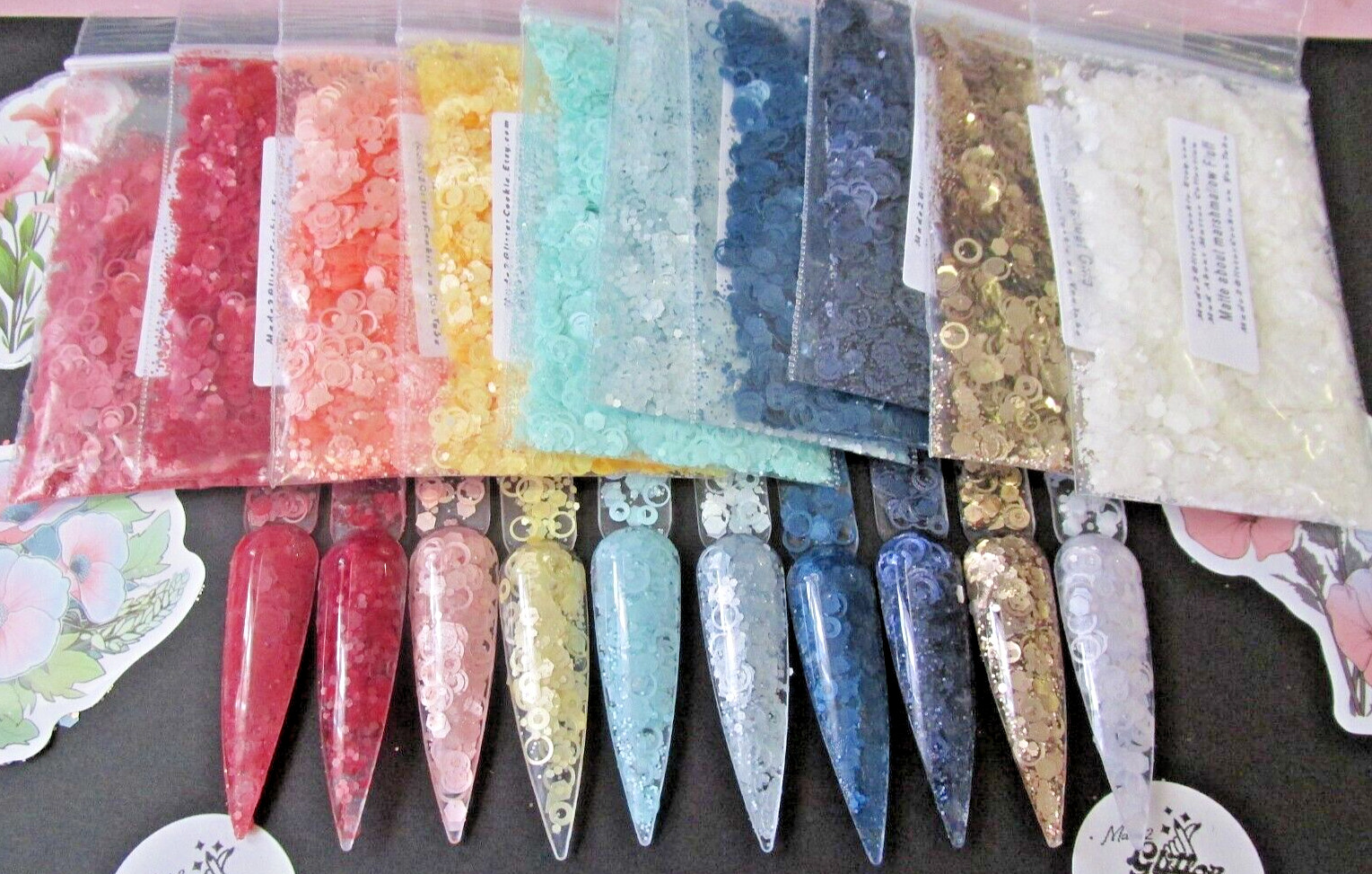Matte glitter nail glitter/spangles set