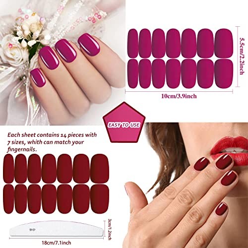 224 Pieces 16 Sheets Stick On Nail Polish Strips Nail Matte Color Nail Strips