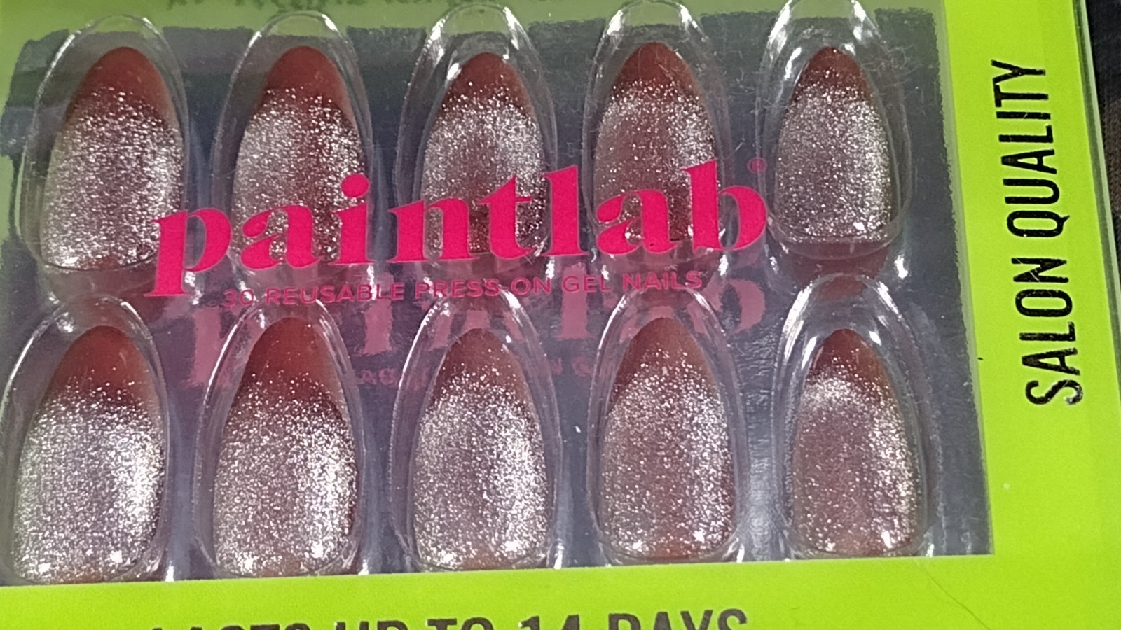 PaintLab 30pc Reusable Long Lasting GEL PRESS ON NAILS Medium Almond ROSE GOLD