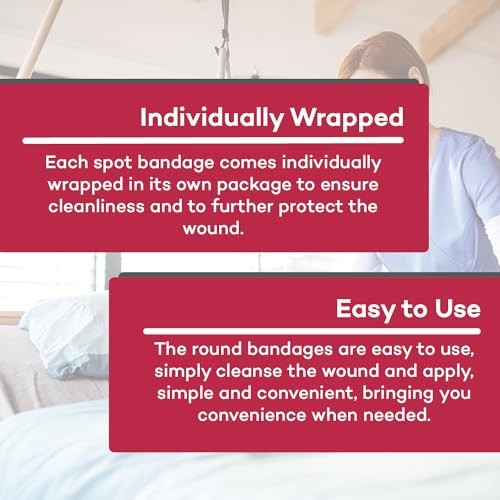 Sheer Round Spot Bandages, 7/8 inch, Sterile, Latex Free, 200 Count