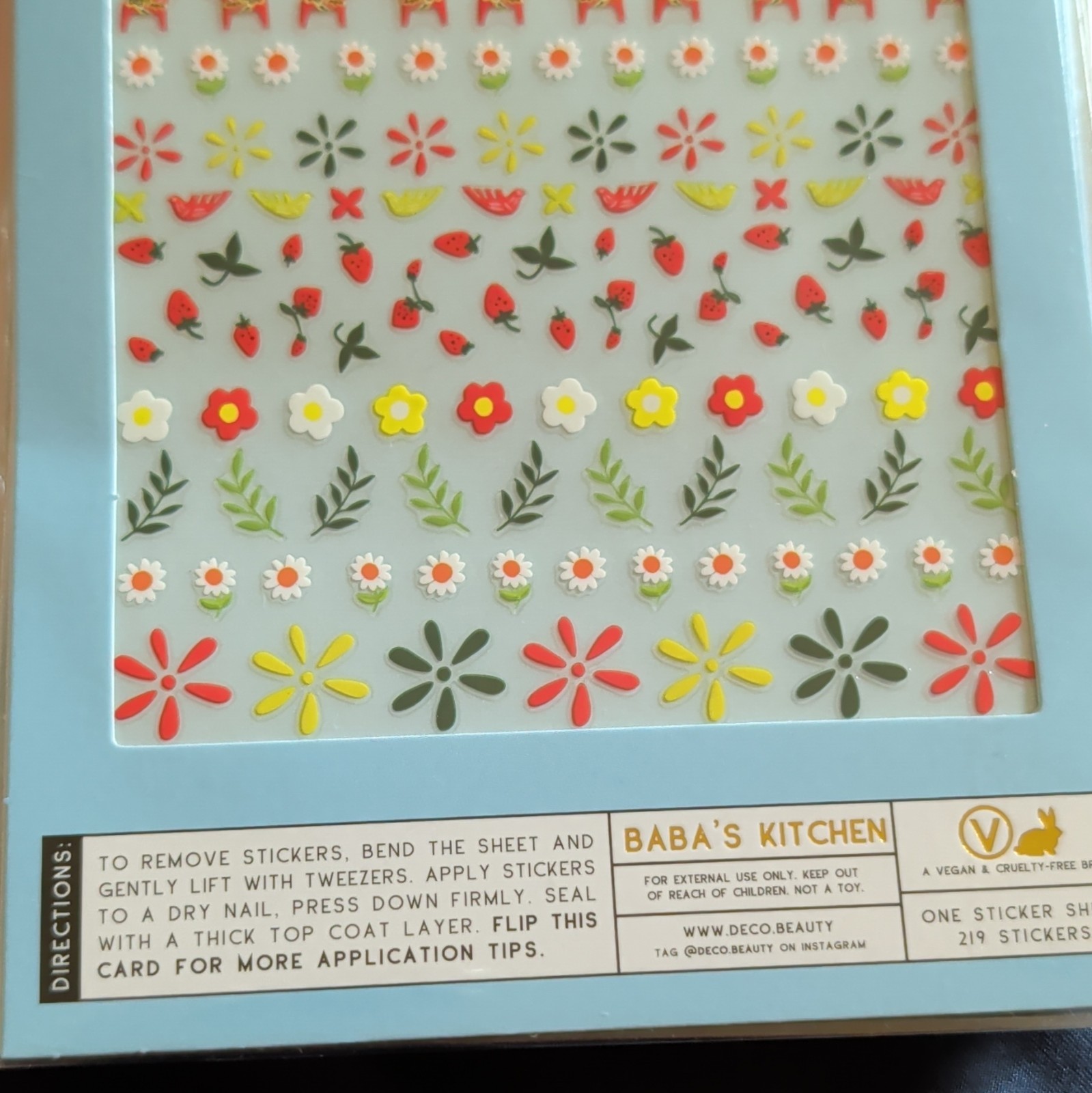 Deco Beauty Nail Art Stickers 2 Sheets Mon Cheri/Baba’s Kitchen Lot of 2 Flowers