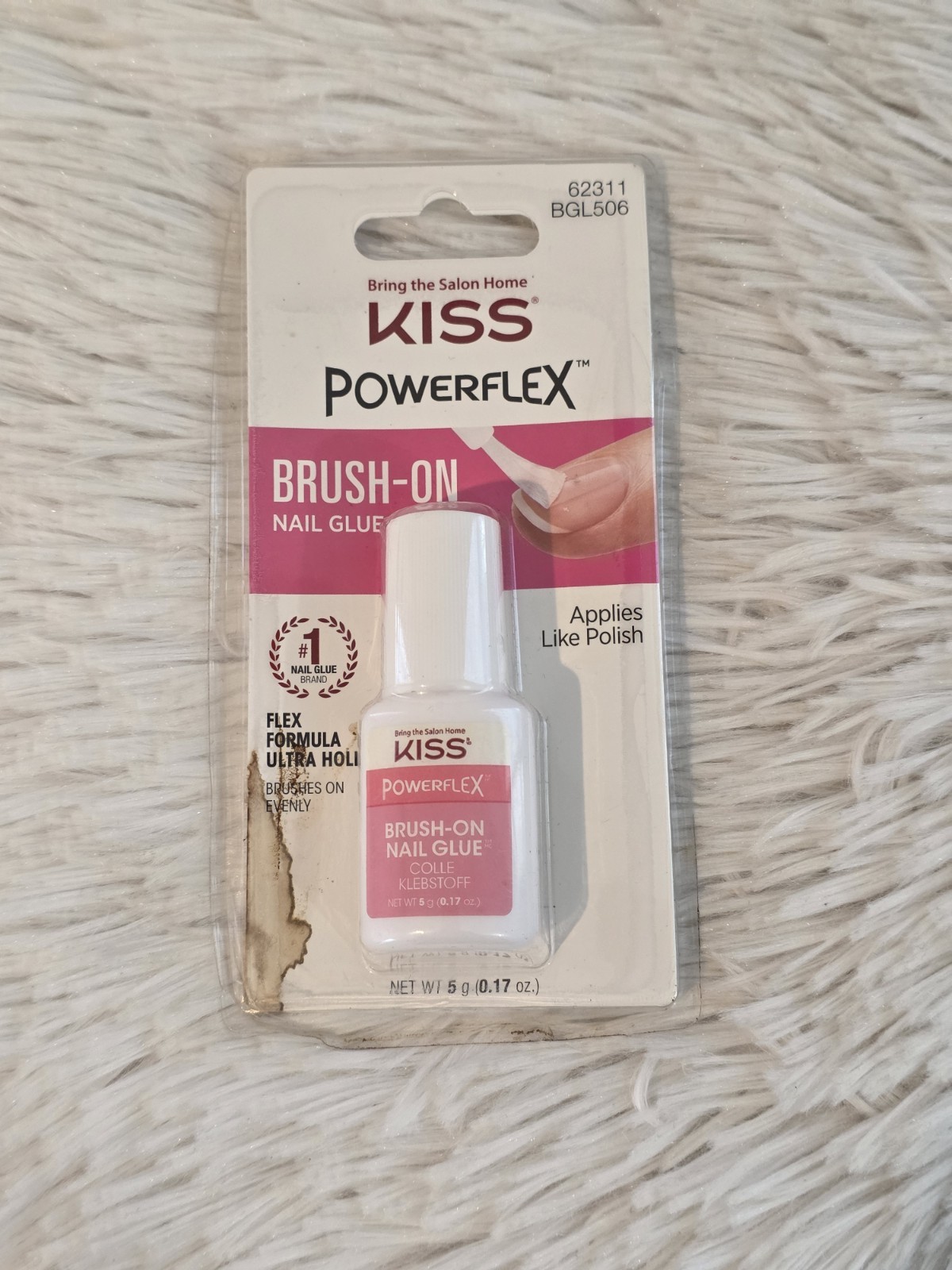 KISS PowerFlex Nail Glue 0.17 Oz Brush On Super Strong Adhesive for Fake Nails