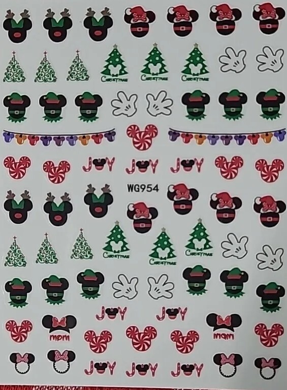 Disney,Fun,Mickey Mouse, Christmas Holiday, Nail Art Stickers
