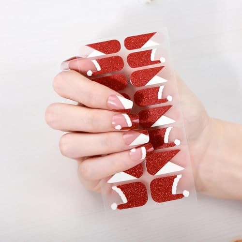 6 Sheets Christmas Nail Wraps Full Stickers Glow in The Darkness Nail Color 19