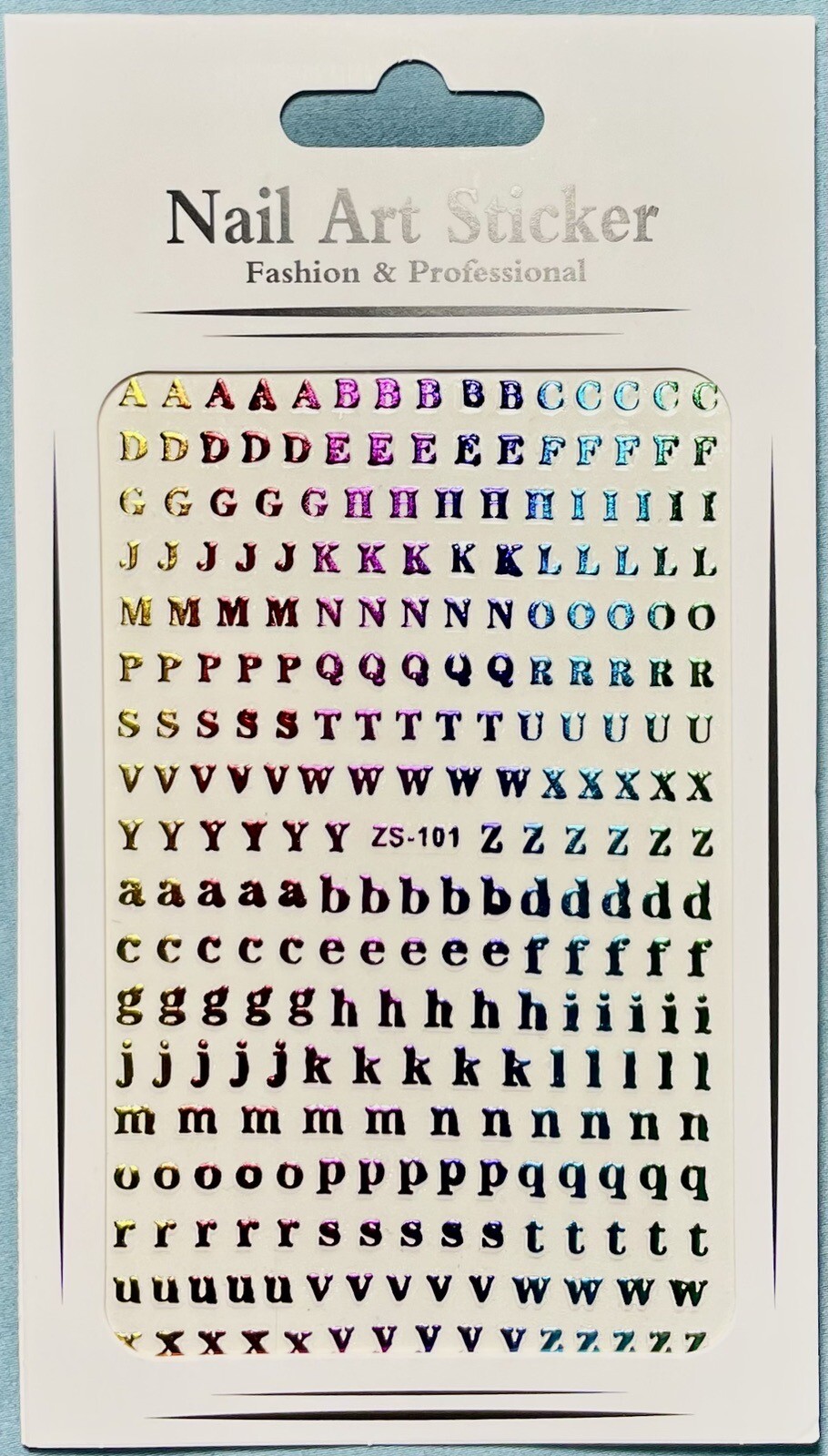 Nail Stickers Art Decal DIY Design 3D Waterproof Colorful Letter Metallic ZS-101