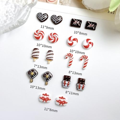 40Pcs 3D Christmas Nail Art Charms Mixed Christmas Resin Nail Charms Style 2